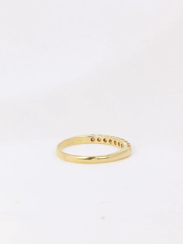 Bague 54 Demi-Alliance américaine en or jaune et diamants 58 Facettes J74