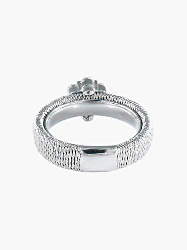 Bague 52 Bague Grande Fleur Diamants 58 Facettes