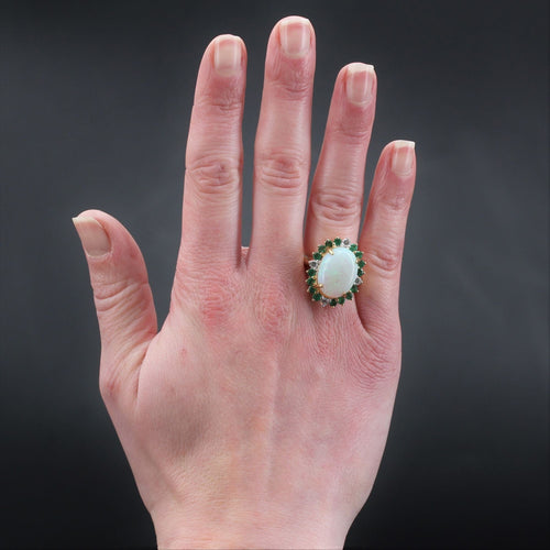 Bague 54 Bague opale émeraudes diamants 58 Facettes 22-557