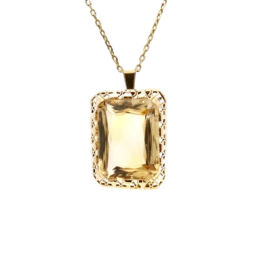 Broche Broche pendentif Or jaune Citrine 58 Facettes REF2378-107