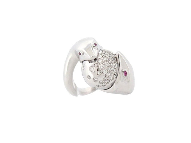 Bague 51 bague BOUCHERON trouble or blanc 18k diamants 1.05ct rubis 58 Facettes 257505