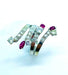 Bague Bague Serpent Or blanc Rubis Diamants 58 Facettes