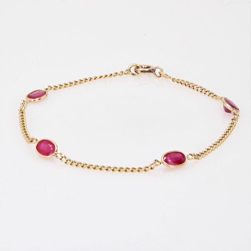 Bracelet Bracelet rubis et chaine en or 58 Facettes 23-177