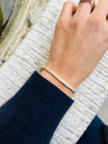 Bracelet Bracelet rivière diamants taille princesse 58 Facettes 0