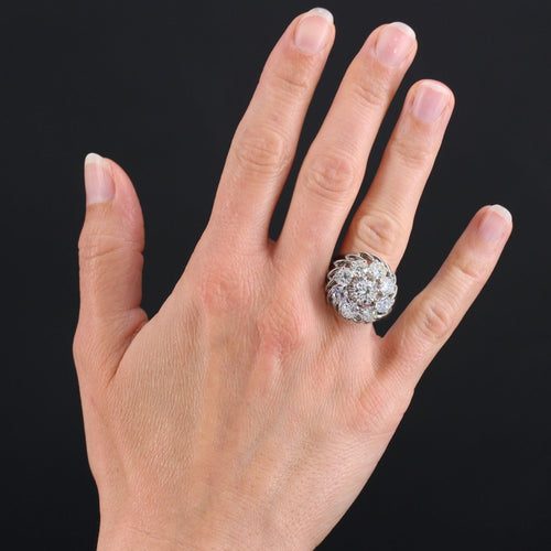Bague 52 Bague marguerite de diamants sur fils d'or 58 Facettes 22-410