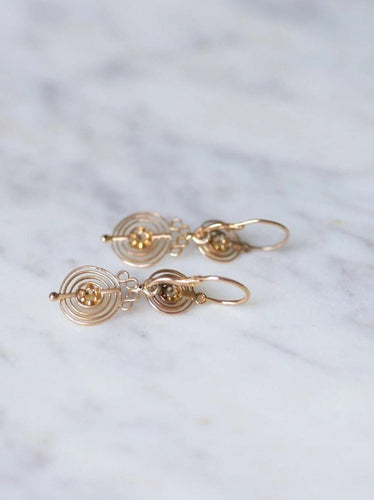 Boucles d'oreilles dormeuses anciennes spirales 58 Facettes
