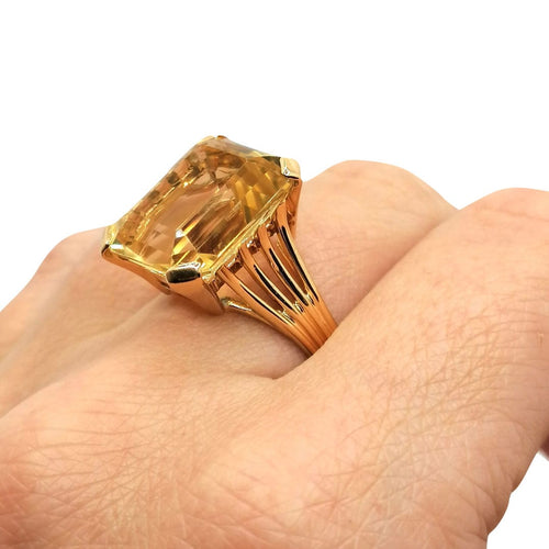 Bague Bague or jaune et citrine 58 Facettes