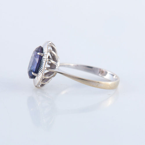 Bague 53 Bague Améthyste or blanc 58 Facettes JE90