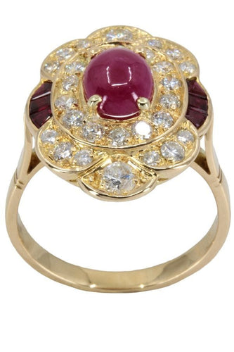 Bague BAGUE MODERNE RUBIS ET DIAMANTS 58 Facettes 003291