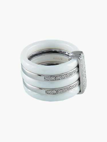 Bague Bague Céramique et Diamants 58 Facettes