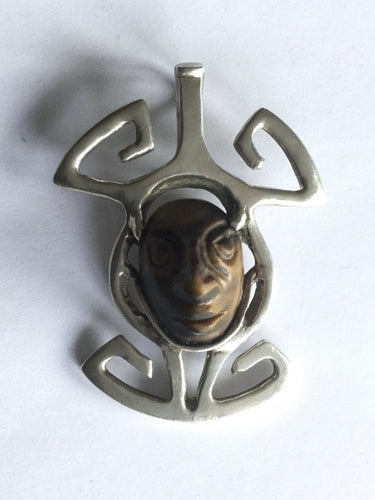 Pendentif Pendentif en Argent & Pierre Œil de Tigre 58 Facettes 598538