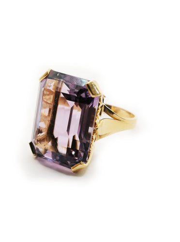 Bague Bague or jaune et améthyste 58 Facettes
