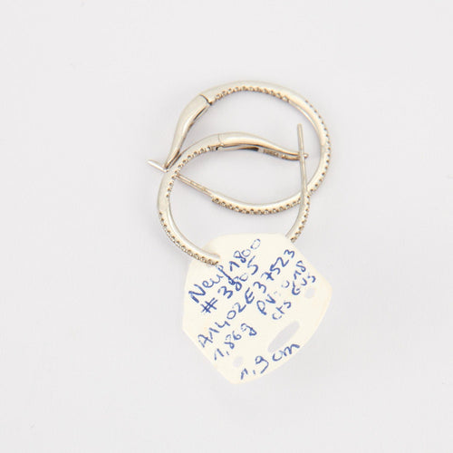 Boucles d'oreilles Créoles en or blanc diamants 58 Facettes