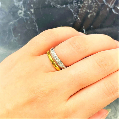 Bague 52 Bague Pavage Diamants 2 ors 58 Facettes 20400000653