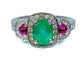 Bague 52 Bague émeraude rubis diamants 58 Facettes AB249