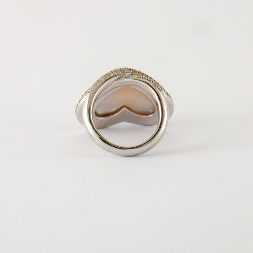 Bague 53 Bague Coeur Diamants Nacre 58 Facettes
