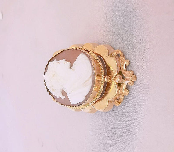 Pendentif Pendentif/Broche Camée sur Agate Or Rose 58 Facettes AA 1463