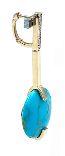 Boucles d'oreilles Roberto Coin. Boucles d’oreilles or et turquoises 58 Facettes