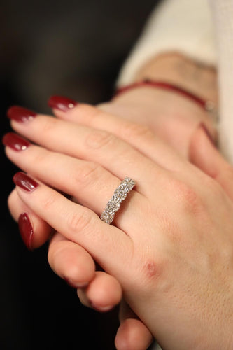 Bague 54 Bague Alliance Or blanc Diamant 58 Facettes 1840418CN