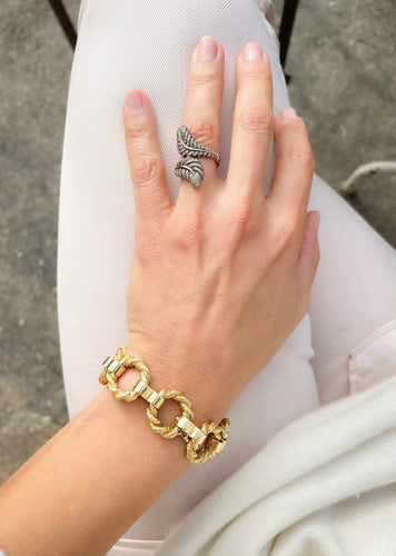 Bracelet Bracelet or jaune anneaux torsadés de la maison Chaumet 58 Facettes