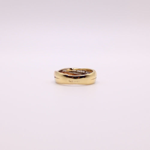 Bague Alliance effet trois ors et diamants 58 Facettes