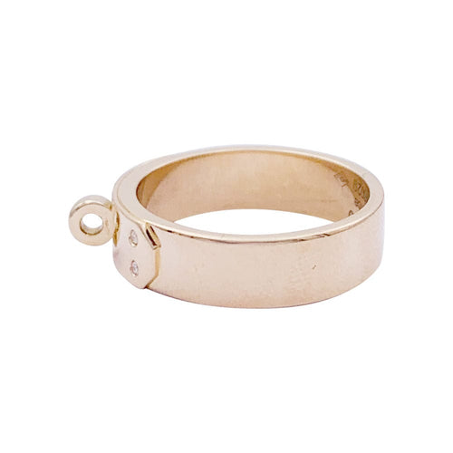 Bague 50 Bague Hermès, "Kelly", or rose, diamants. 58 Facettes 32789