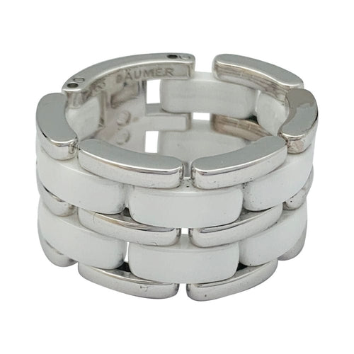 Bague 53 Bague Chanel "Ultra" grand modèle en or blanc et céramique blanche. 58 Facettes 31923