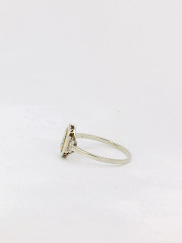 Bague 58 Bague Art-Déco Or blanc Platine Diamants 58 Facettes J169