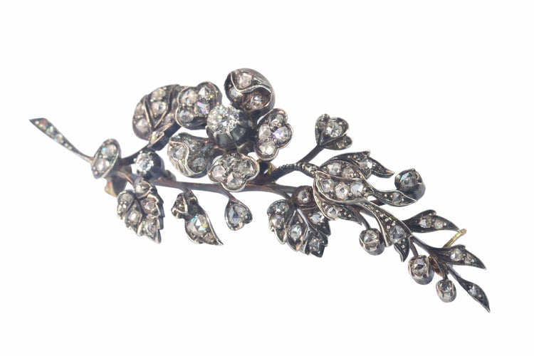 Broche Broche diamant branche fleurie 58 Facettes 23054-0122