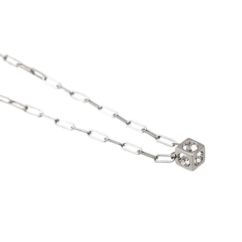 Collier Dinh Van Collier Solitaire Le Cube Or blanc Diamant 58 Facettes 2921978RV