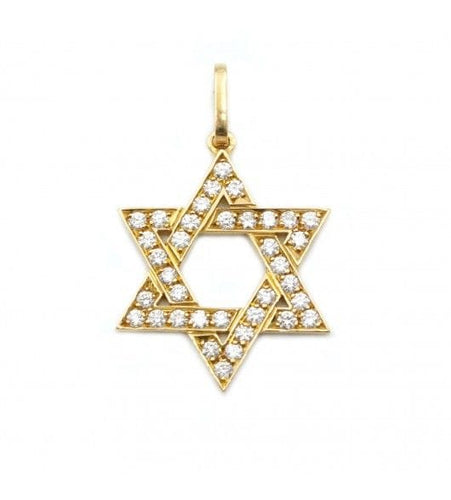 Pendentif Jaune / Or 750 Pendentif Etoile de David Diamants 58 Facettes 220380R