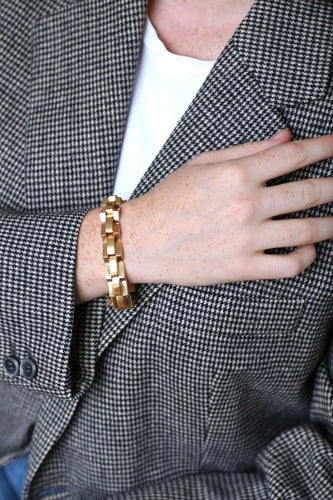 Bracelet Bracelet tank articulé en or jaune 58 Facettes