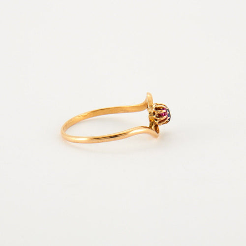 Bague 58 Bague Toi & Moi pierres rouge et bleue 58 Facettes 1