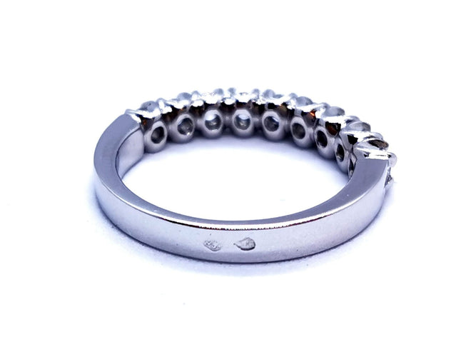 Bague 53 Bague Demie alliance Or blanc Diamant 58 Facettes 578775RV