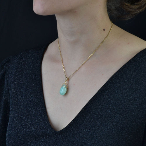 Pendentif Pendentif or et amazonite 58 Facettes 22-163B