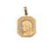 Pendentif Médaille religieuse octogonale Vierge de profil auréolée d’or blanc 58 Facettes