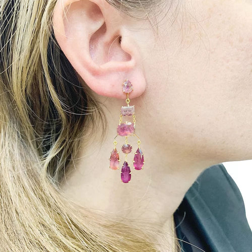 Boucles d'oreilles Boucles d'oreilles H.Stern,"Primavera", or jaune, tourmalines roses. 58 Facettes 32332