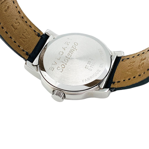 Montre Montre Bulgari "Solotempo" en acier, cuir. 58 Facettes 31044