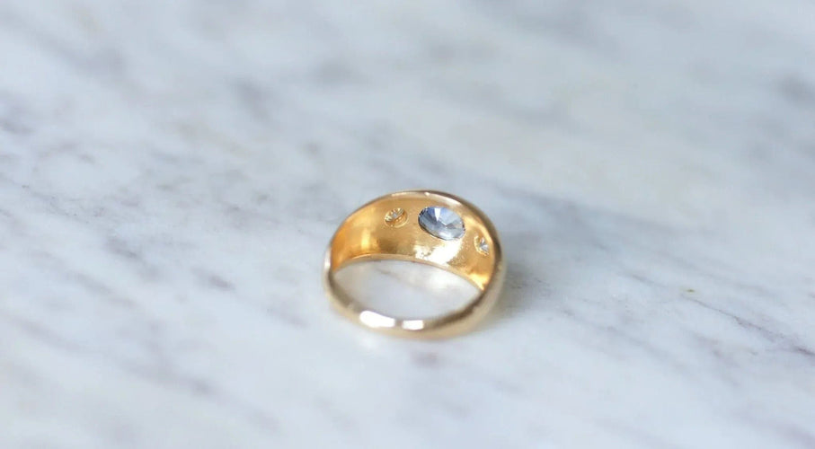 Bague Bague jonc saphir Ceylan diamants 58 Facettes