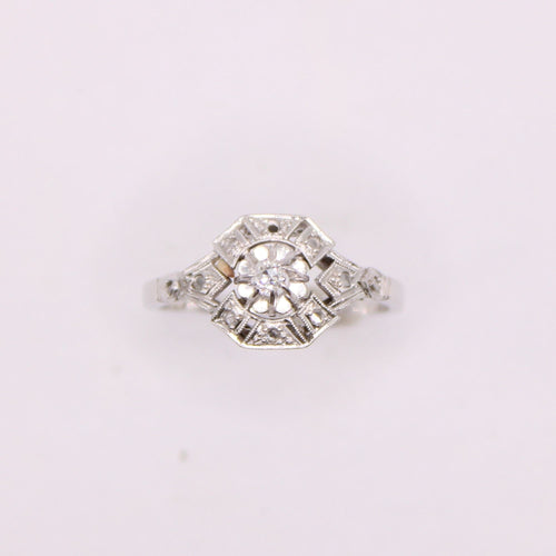 Bague Bague Art-déco Diamants et or blanc 58 Facettes
