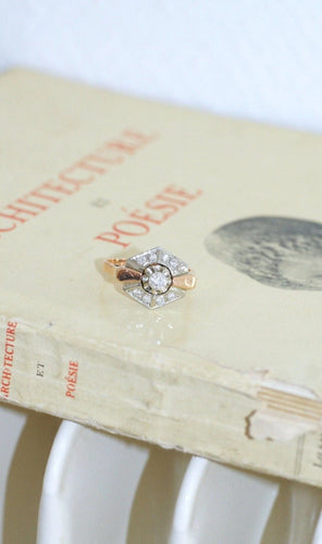 Bague Bague Art Déco deux ors et diamants 58 Facettes