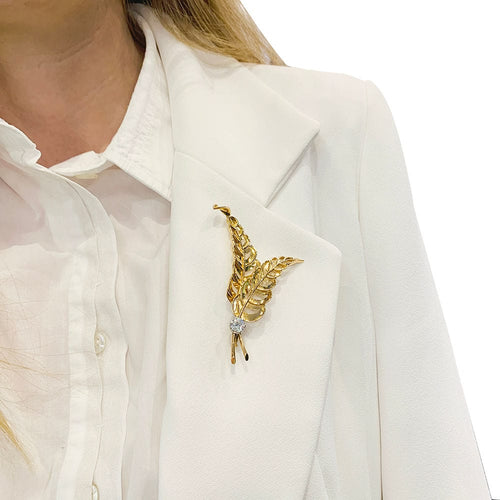 Broche Broche, or rose, platine, diamant. 58 Facettes 32227