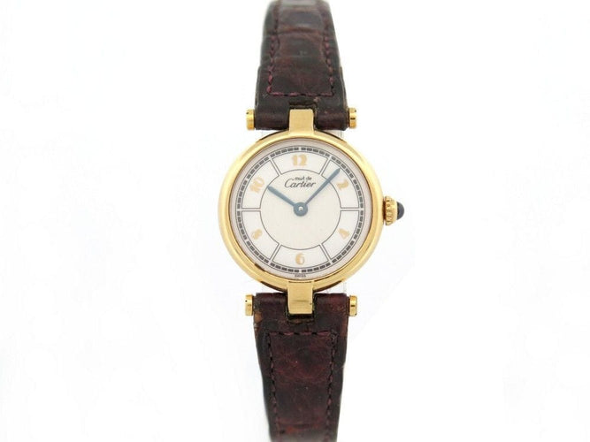 Montre vintage montre must de CARTIER vendome 24 mm quartz vermeil 58 Facettes 256557