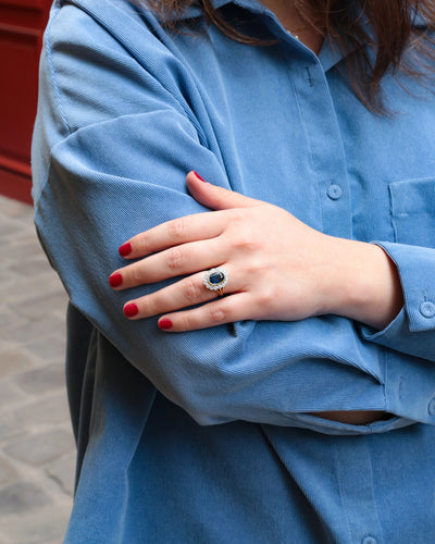 Bague Bague saphir et diamants 58 Facettes 703