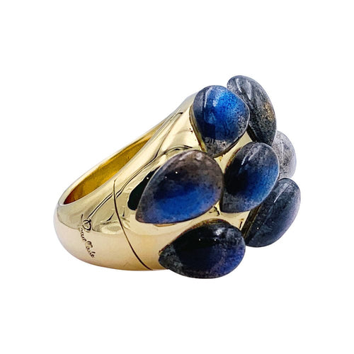 Bague 52 Bague Pomellato, Rugiada, or jaune, labradorites. 58 Facettes 32470