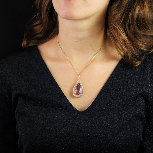 Pendentif Pendentif améthyste briolette et or filigrané 58 Facettes 20-024A