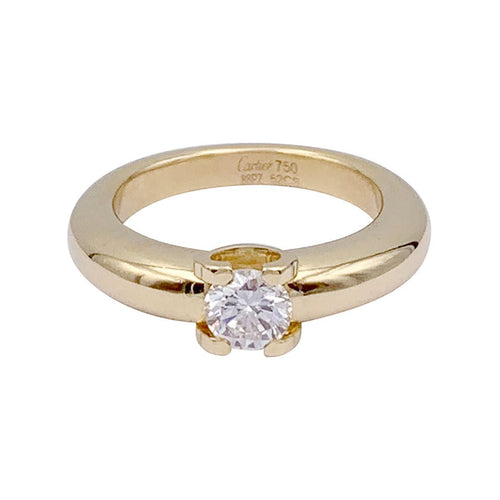 Bague 53 Solitaire Cartier, "Louis Cartier", or jaune, diamant. 58 Facettes 32205