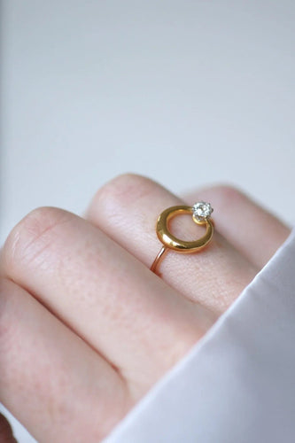 Bague 53 Bague croissant de lune diamant et or 58 Facettes