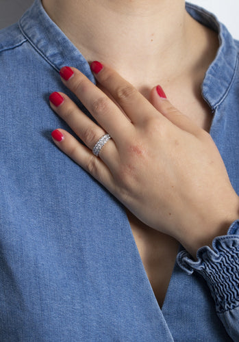 Bague 51 Bague CARTIER Broderie en Or Blanc 750/1000 58 Facettes 58582-54116