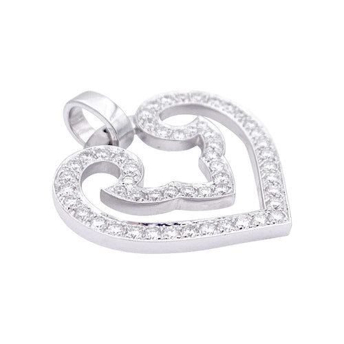 Pendentif Pendentif O.J. Perrin, "Coeur Légende", or blanc, diamants. 58 Facettes 32886